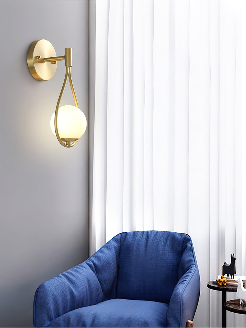 Icarila Modern Minimalist Vanity Brass Glass Wall Lamp