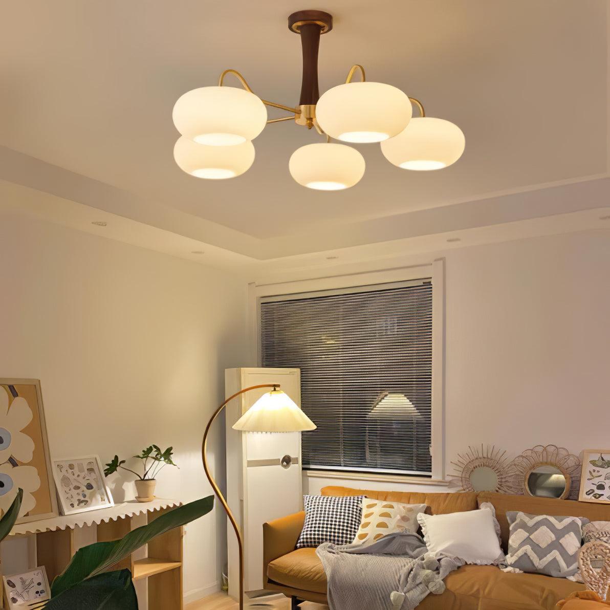 Lustra Vintage Brass Wooden Chandelier - image 44