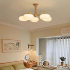 Valentina Brass Wooden  Glass Persimmon Chandelier - image 8