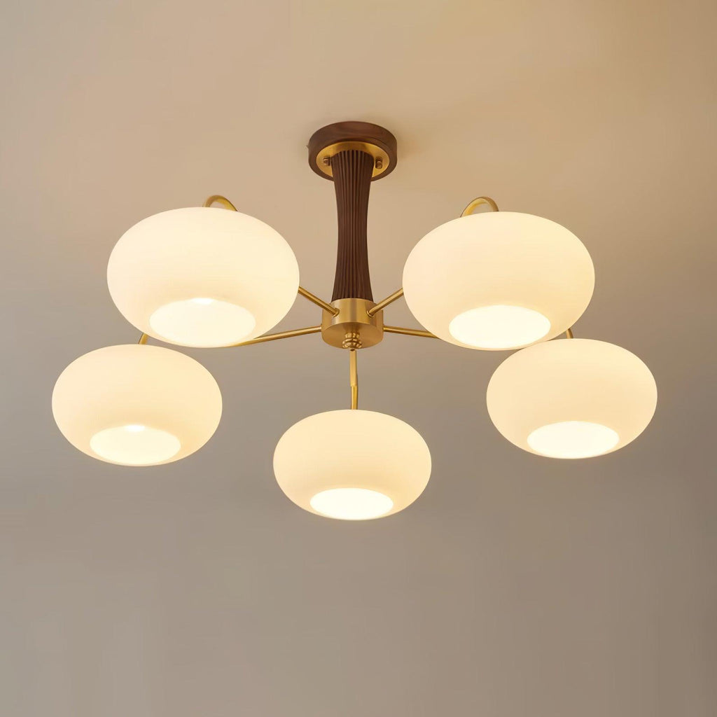 Lustra Vintage Brass Wooden Chandelier - image 7