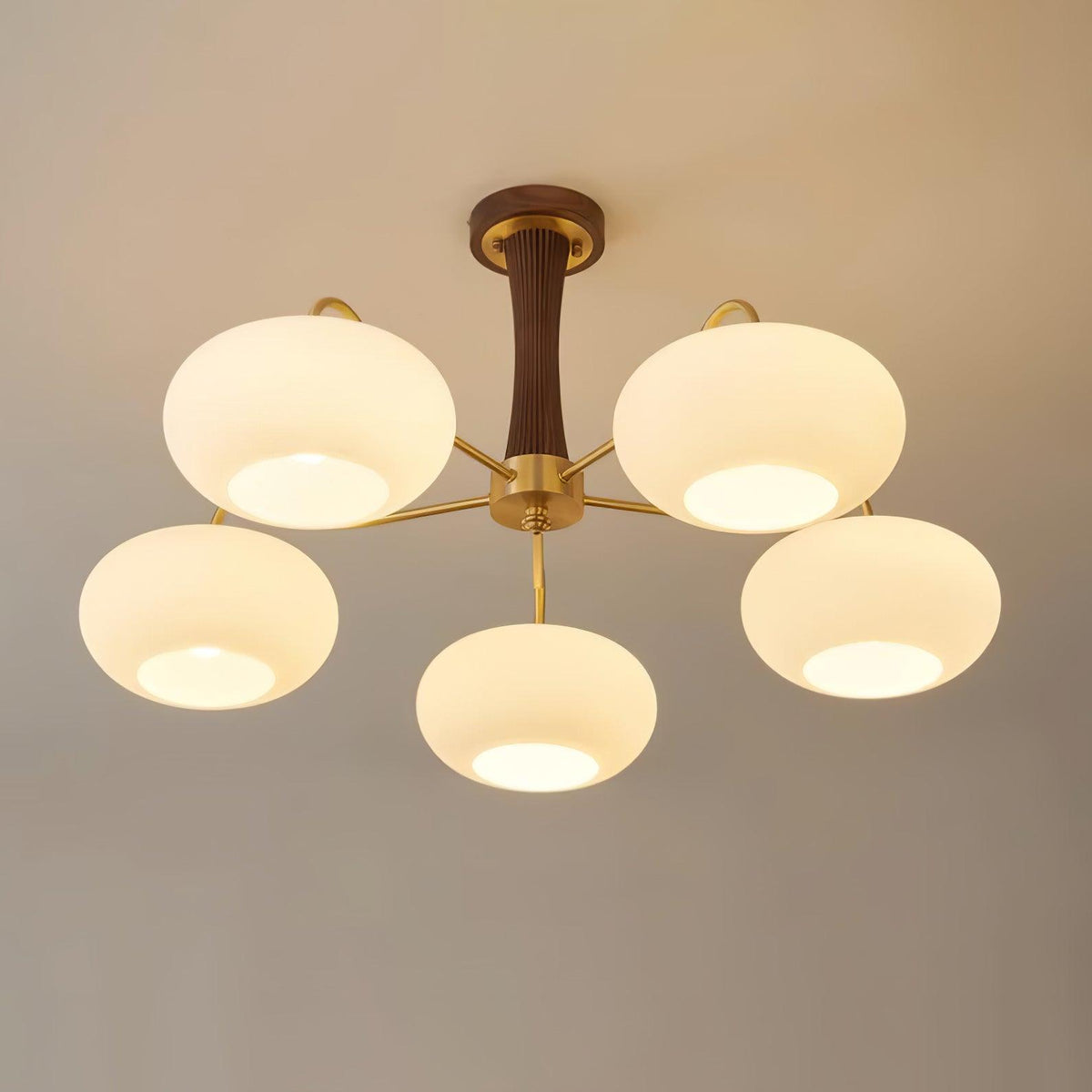 Lustra Vintage Brass Wooden Chandelier - image 7