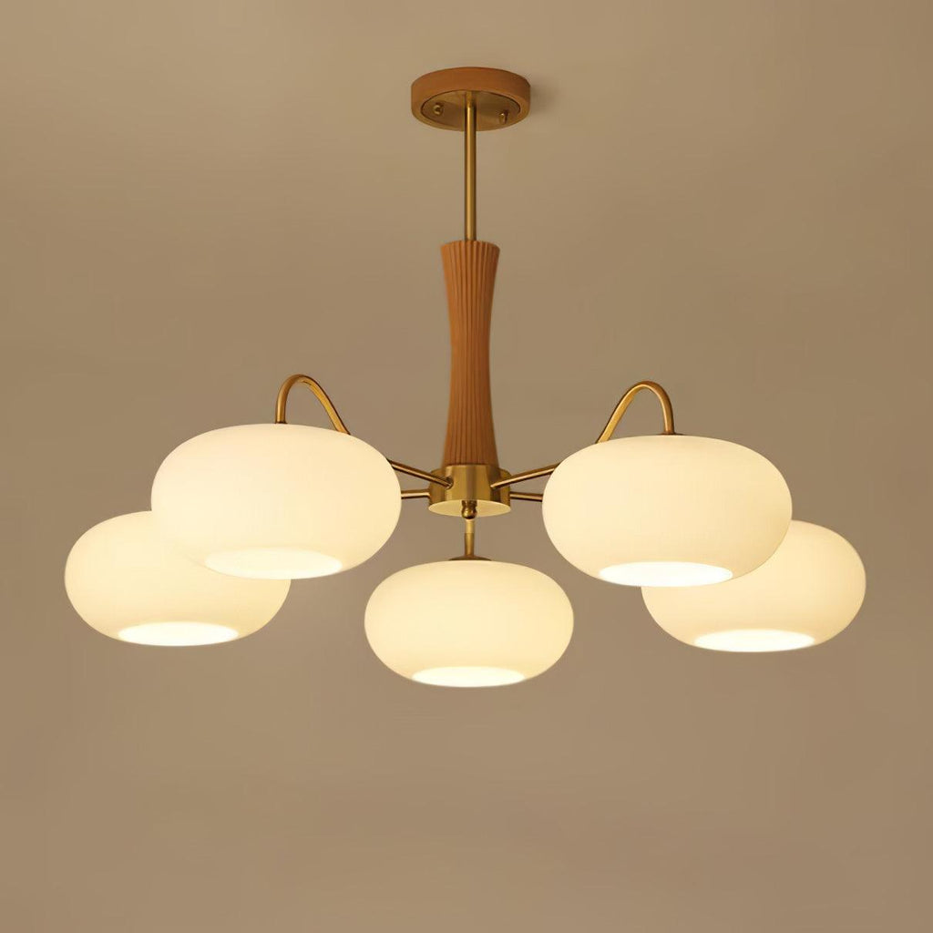 Lustra Vintage Brass Wooden Chandelier - image 13