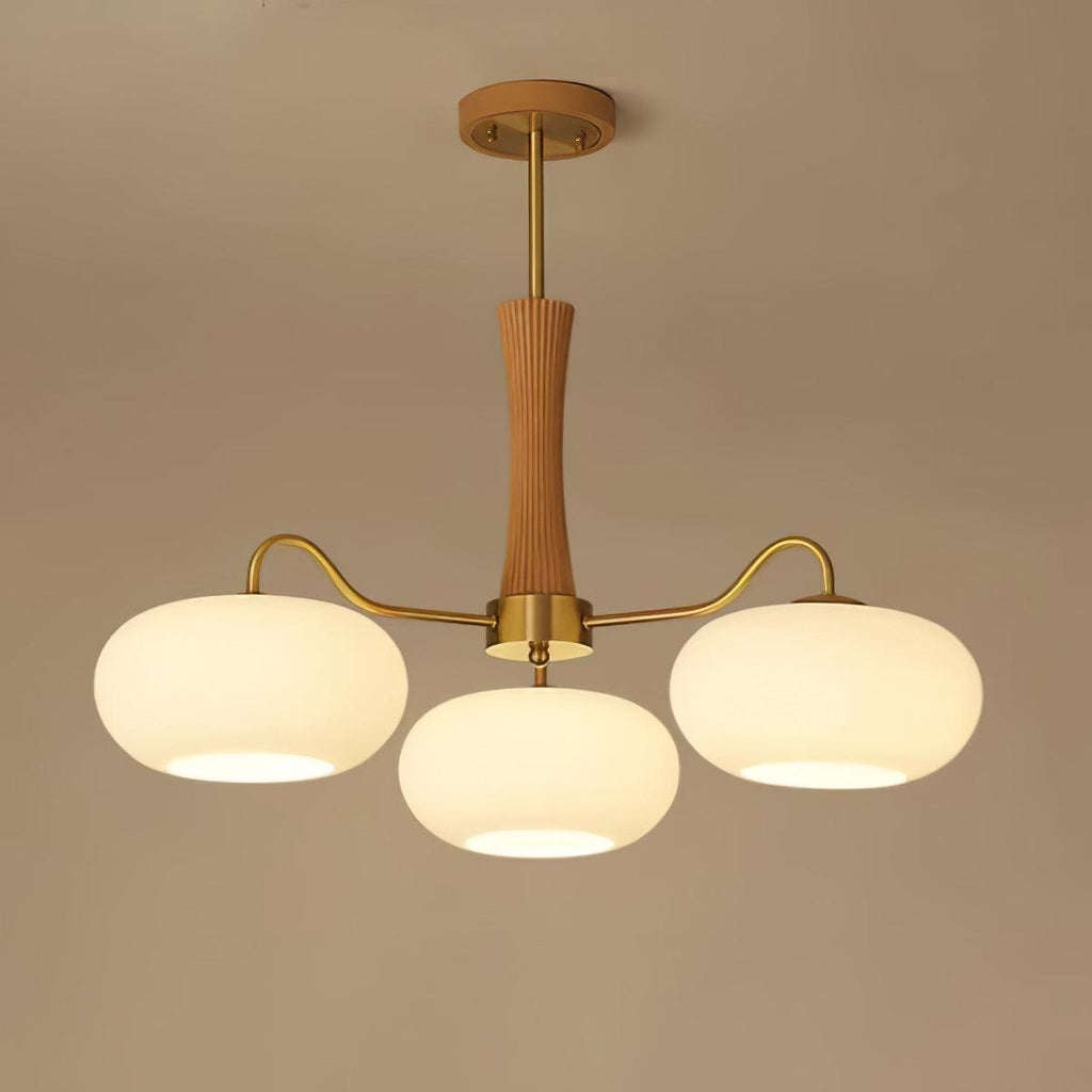 Lustra Vintage Brass Wooden Chandelier - image 14