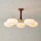 Valentina Brass Wooden  Glass Persimmon Chandelier - image 17