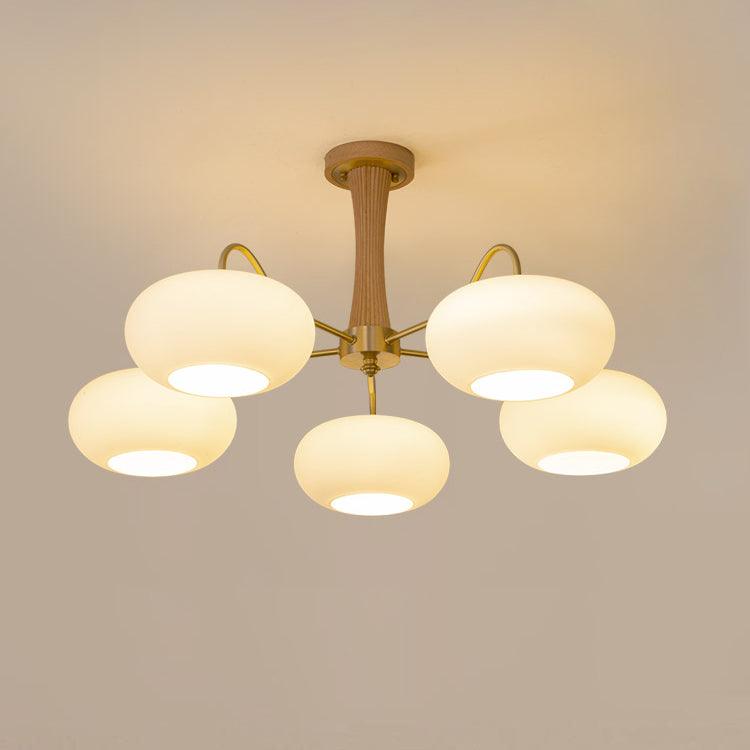 Valentina Brass Wooden  Glass Persimmon Chandelier - image 19