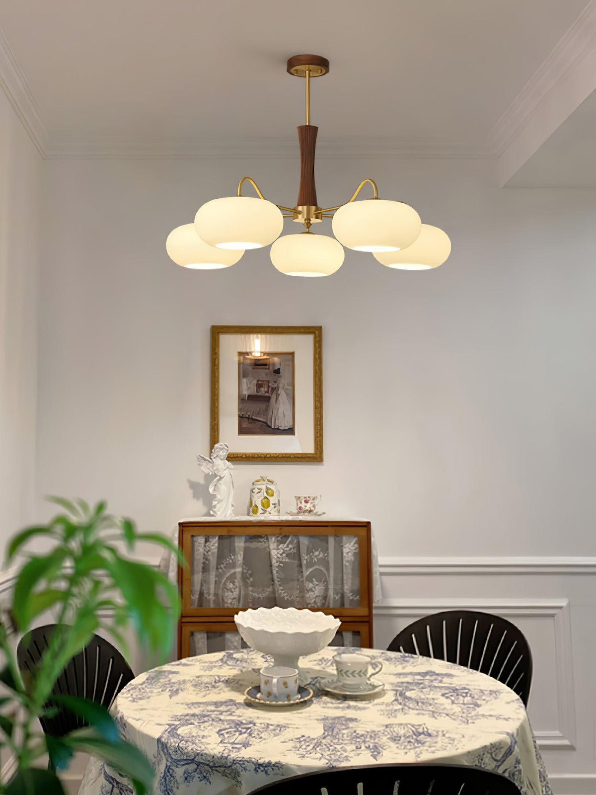 Lustra Vintage Brass Wooden Chandelier - image 28
