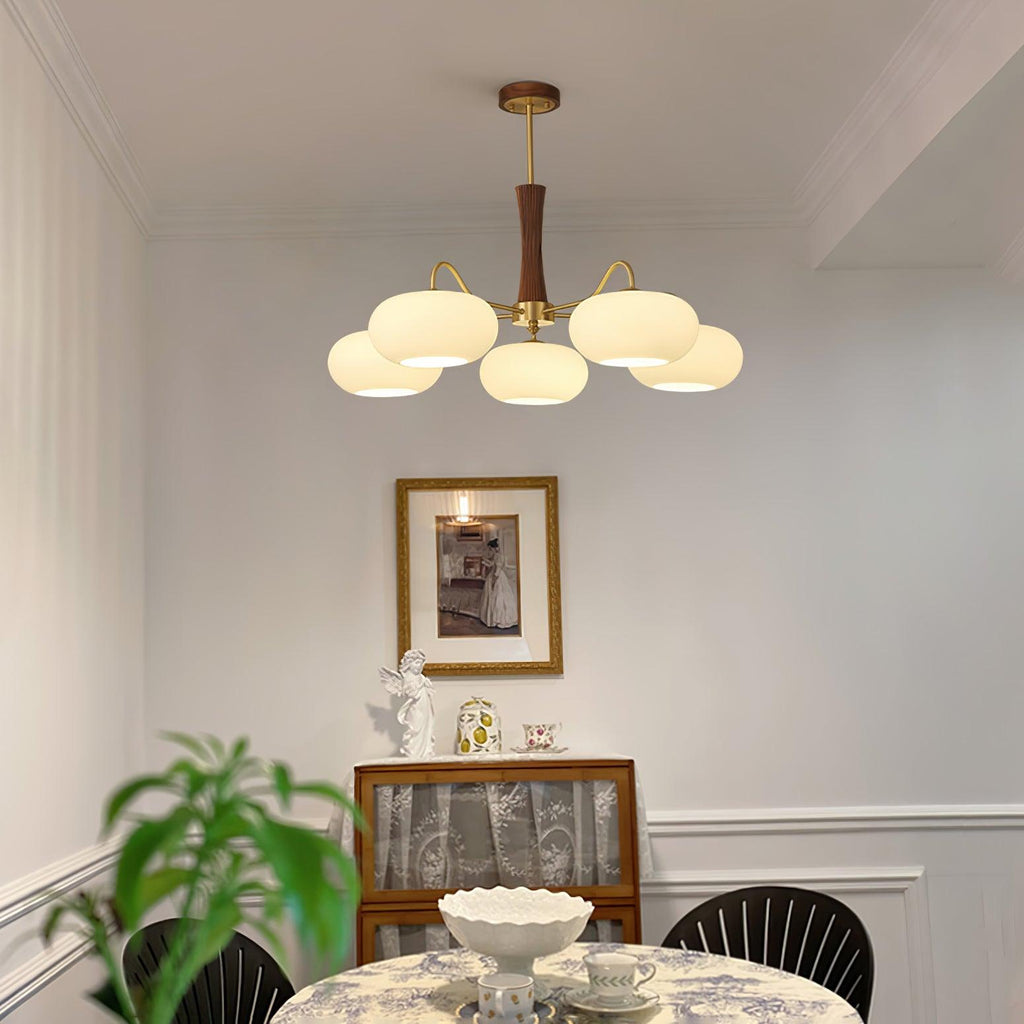 Lustra Vintage Brass Wooden Chandelier - image 23