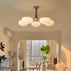 Valentina Brass Wooden  Glass Persimmon Chandelier - image 4
