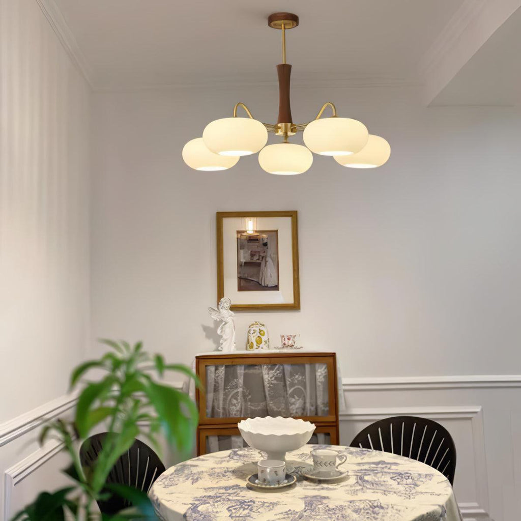 Lustra Vintage Brass Wooden Chandelier - image 43