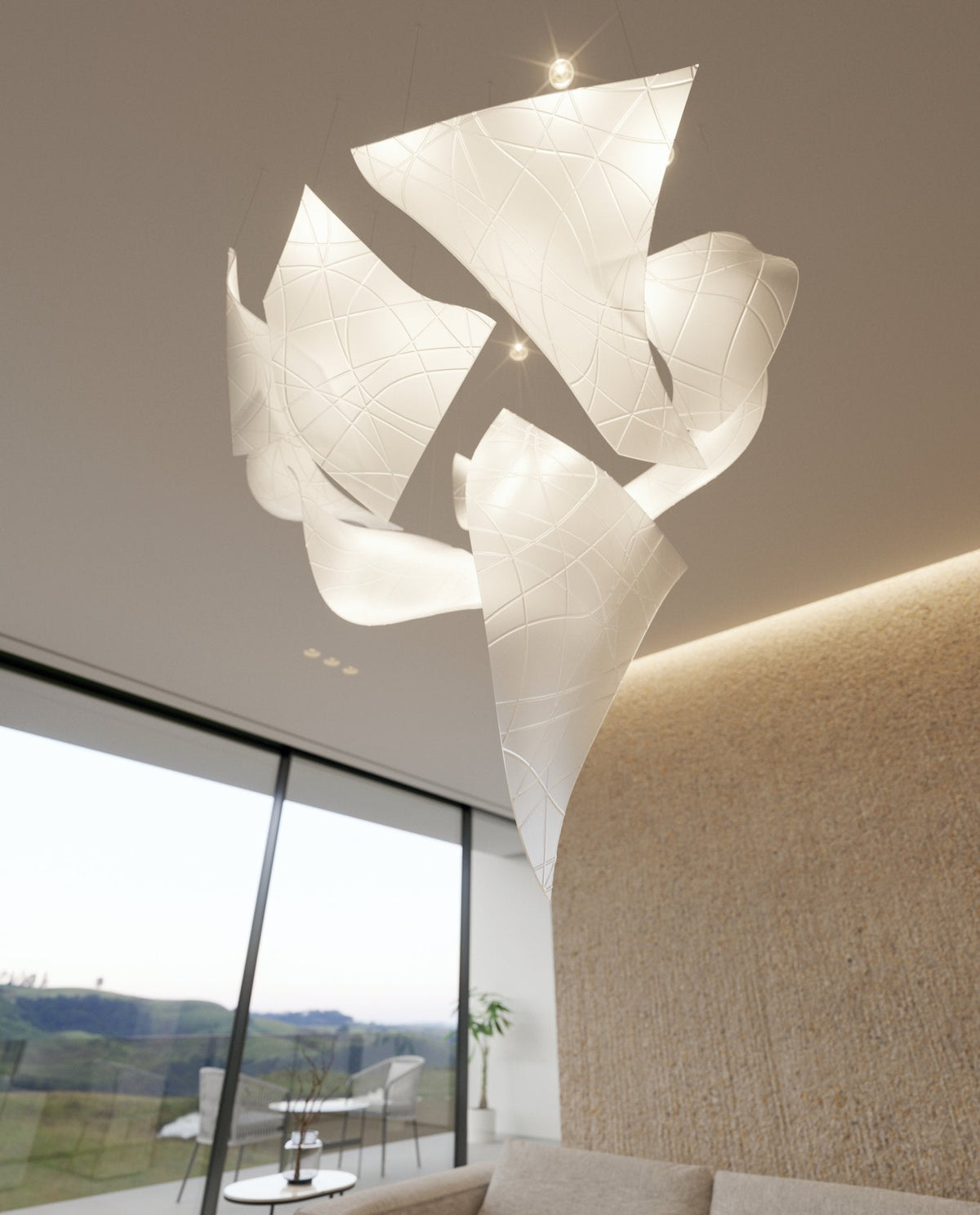 Alnoror Sculptural Gold Pendant Light