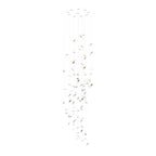 Asorus Artistic Leaf-Shape Glass Chandelier Staircase