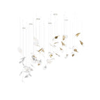 Asorus Artistic Leaf-Shape Glass Chandelier Staircase