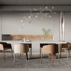 Asorus Artistic Leaf-Shape Glass Chandelier Staircase