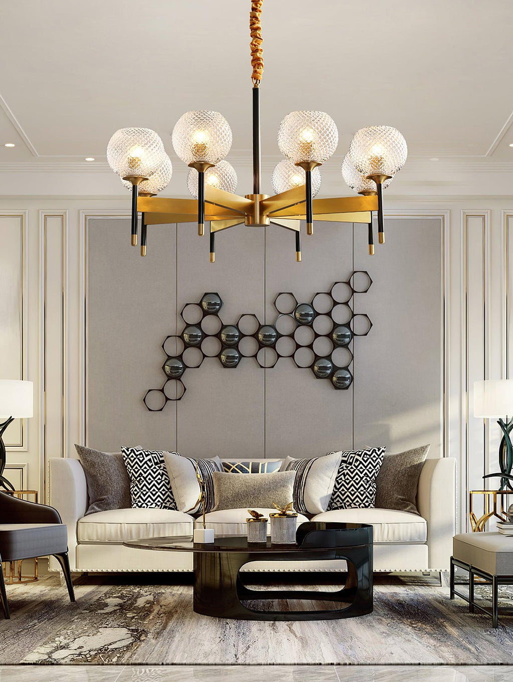 Glint Modern Brass Chandelier