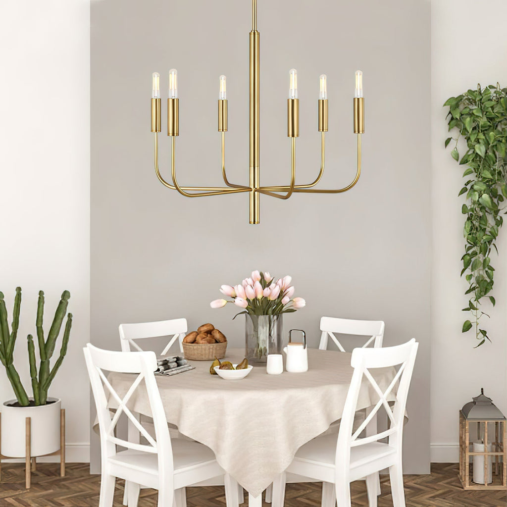 Olcarel Vintage Industrial Brass Chandelier