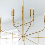 Olcarel Vintage Industrial Brass Chandelier
