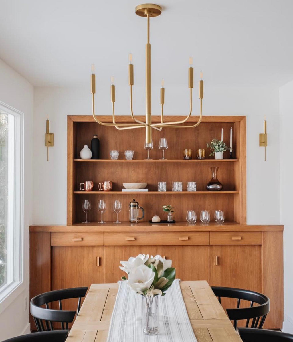 Olcarel Vintage Industrial Brass Chandelier
