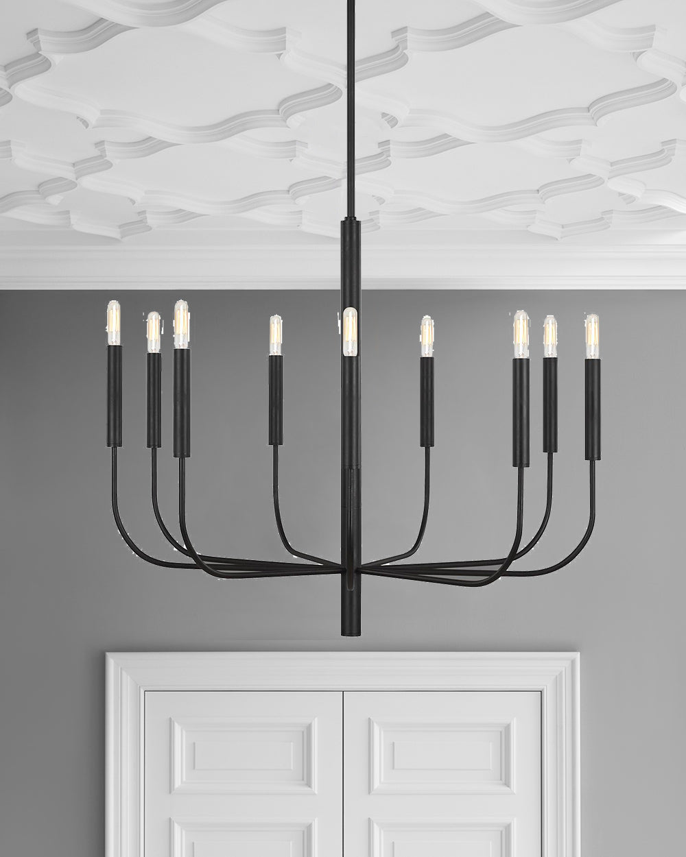 Olcarel Vintage Industrial Brass Chandelier