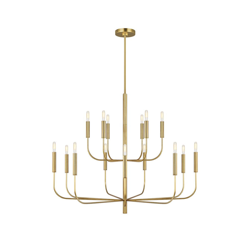 Olcarel Vintage Industrial Brass Chandelier