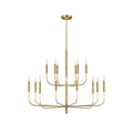 Olcarel Vintage Industrial Brass Chandelier