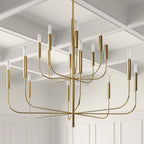 Olcarel Vintage Industrial Brass Chandelier