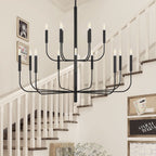 Olcarel Vintage Industrial Brass Chandelier