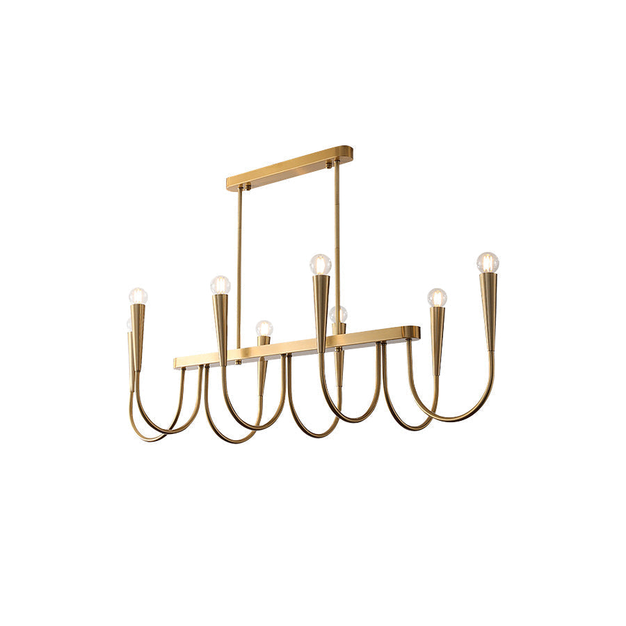 Fluide Modern Minimalist Linear Brass Chandelier