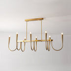 Fluide Modern Minimalist Linear Brass Chandelier