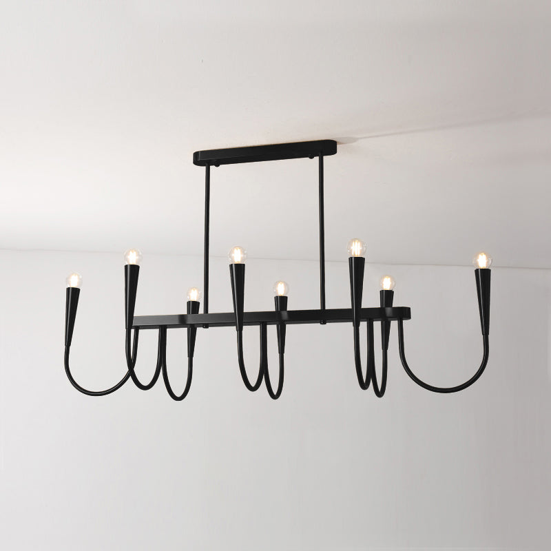 Fluide Modern Minimalist Linear Brass Chandelier