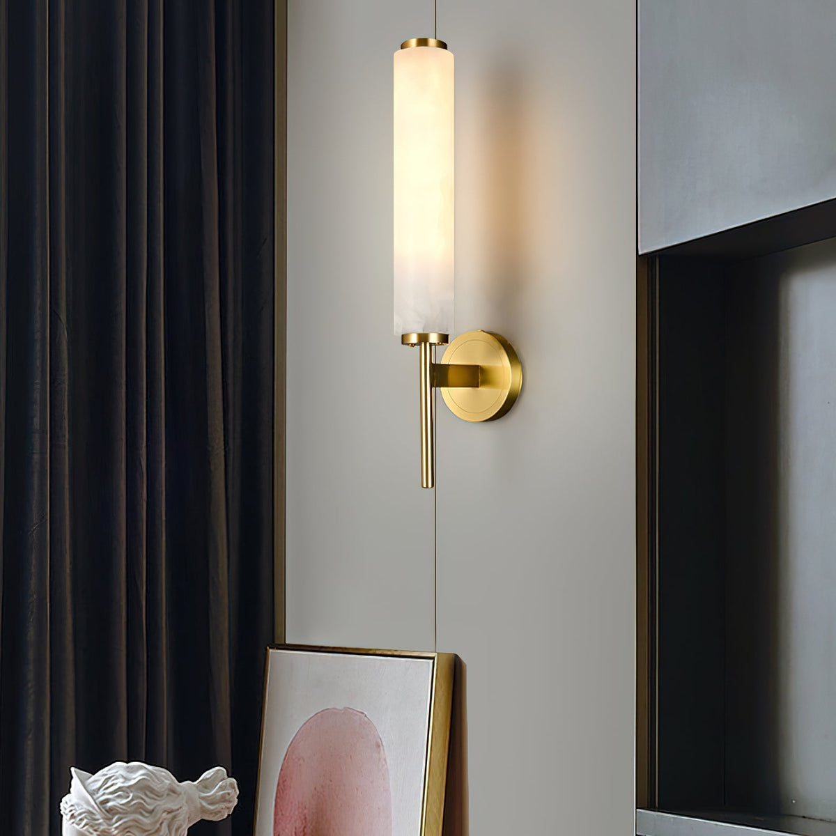 Kristy Art Deco  Alabaster  Wall Lamp