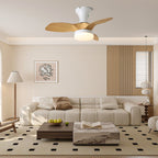 Nora Minimalist White Wood Ceiling Fan Light