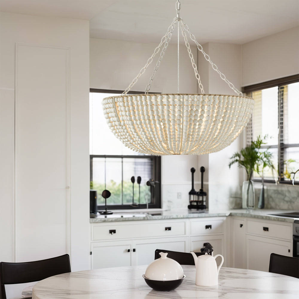 Colora Postmodern Luxury Beaded Wood Chandelier