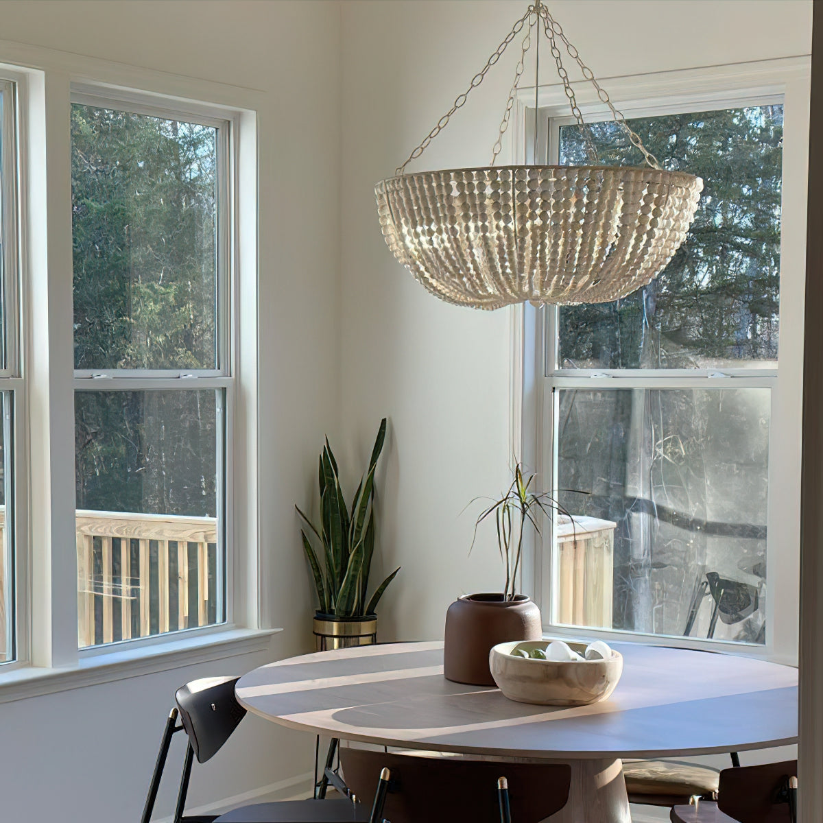 Colora Postmodern Luxury Beaded Wood Chandelier