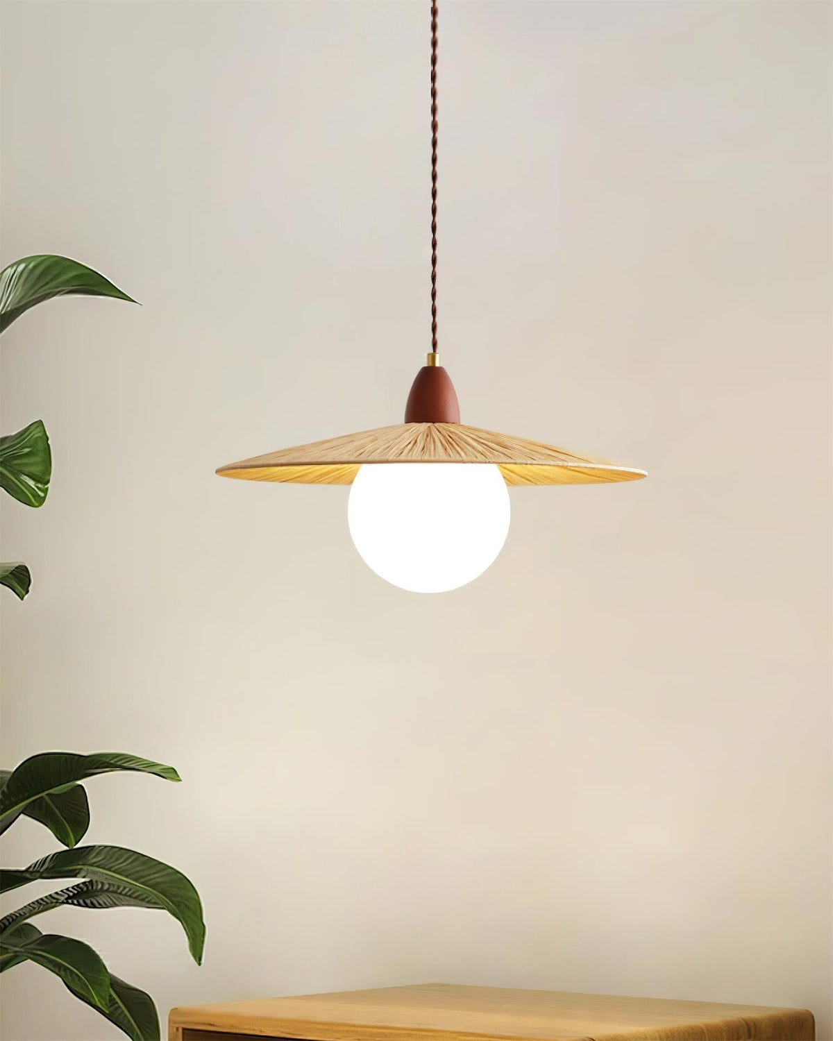 Briuna Pendant Lamp Raffia Organic Minimalist