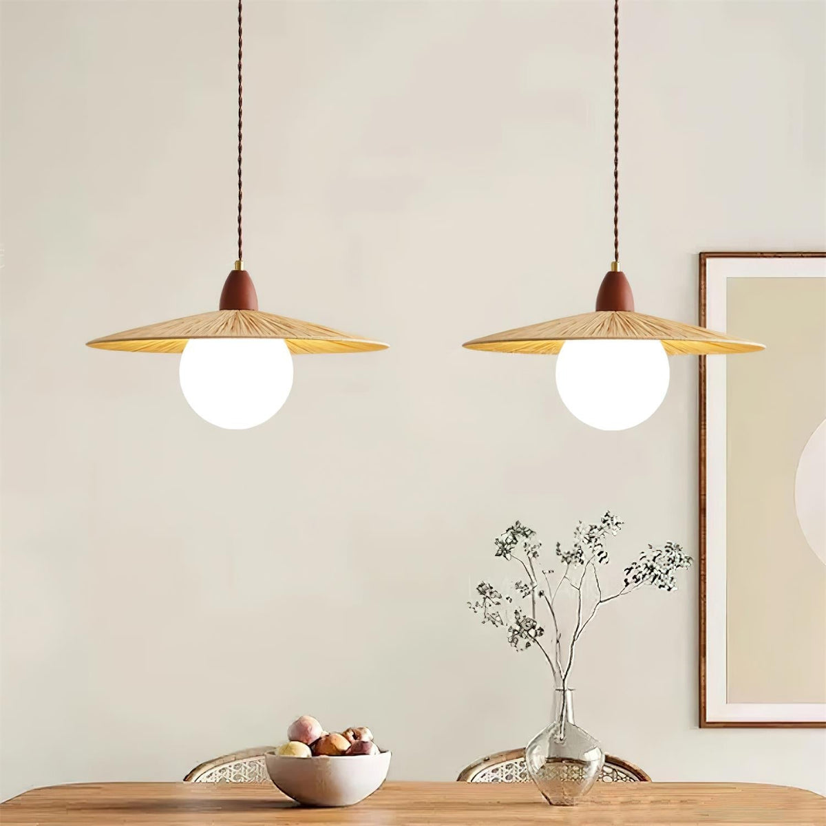Briuna Pendant Lamp Raffia Organic Minimalist