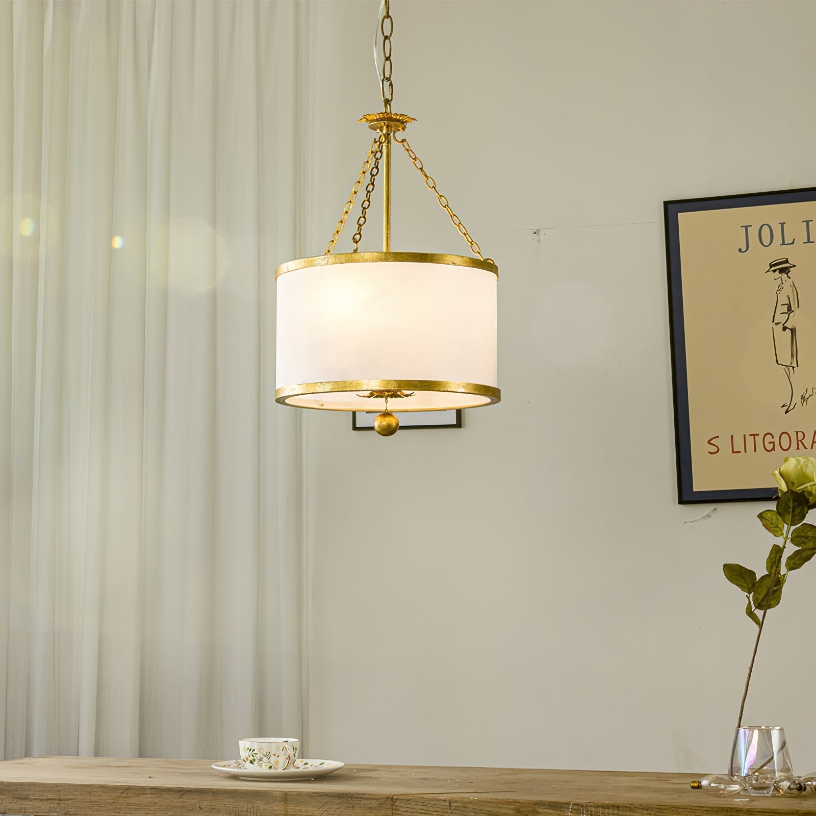 Helix Drum Individual Creativity Fabric Pendant Lamp