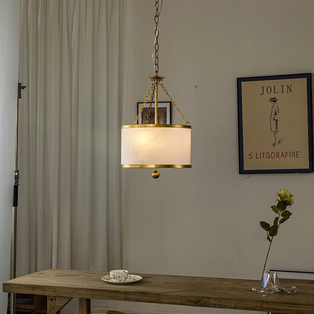 Helix Drum Individual Creativity Fabric Pendant Lamp