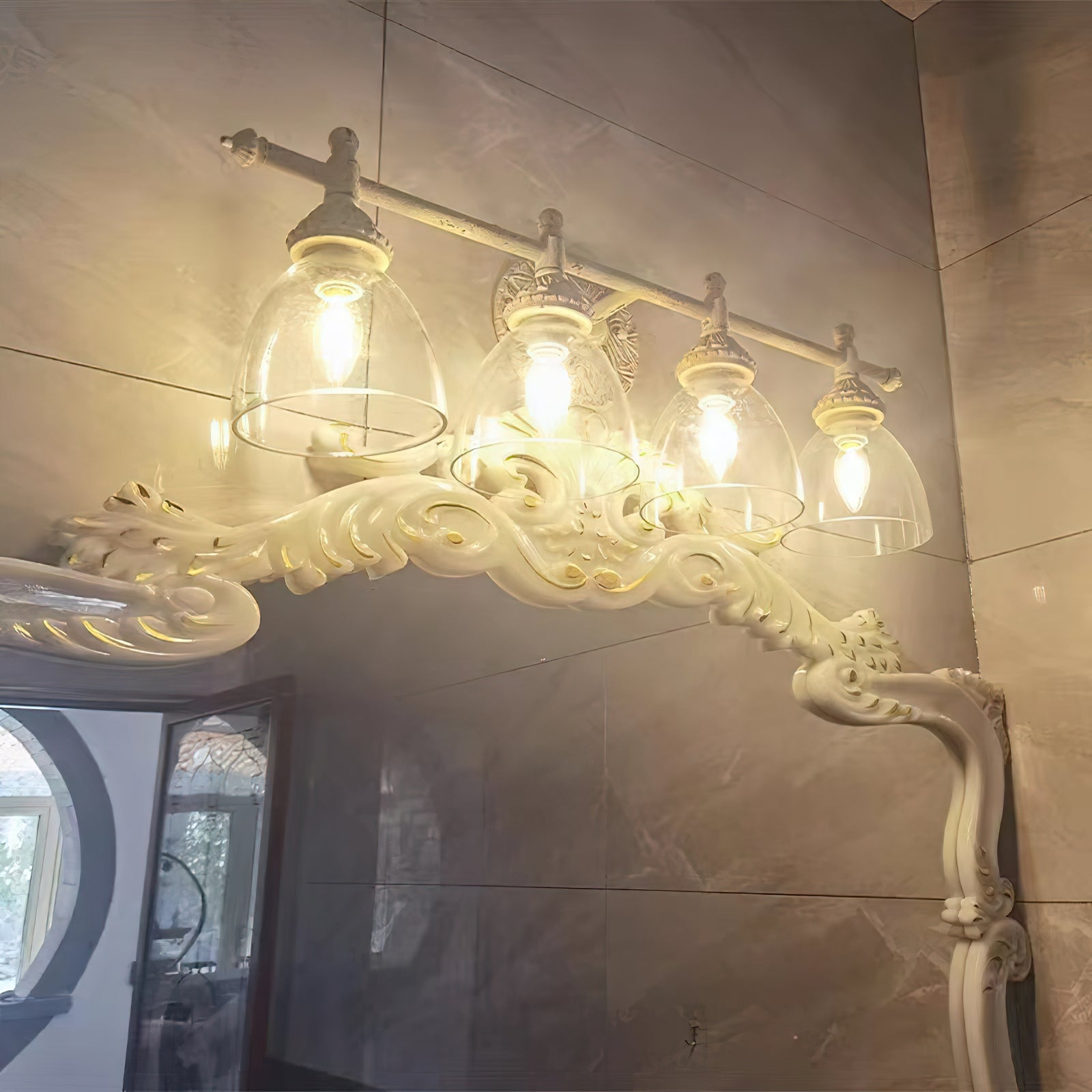 Orion Vintage Industrial Vanity Glass Wall Lamp