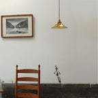 Solara Pendant Lamp Amber Glass Brass Vintage Dining