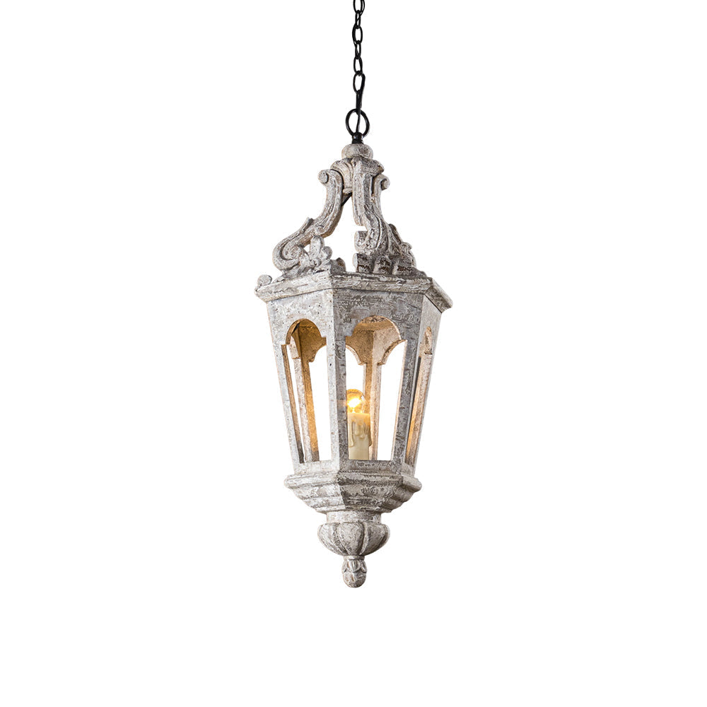 Seren Postmodern Luxury Elegance Wood Resin Lantern Pendant Lamp