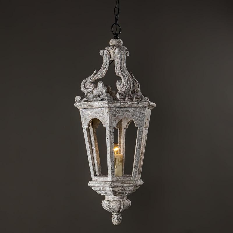 Seren Postmodern Luxury Elegance Wood Resin Lantern Pendant Lamp