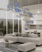 Brush Contemporary Glass Chandelier