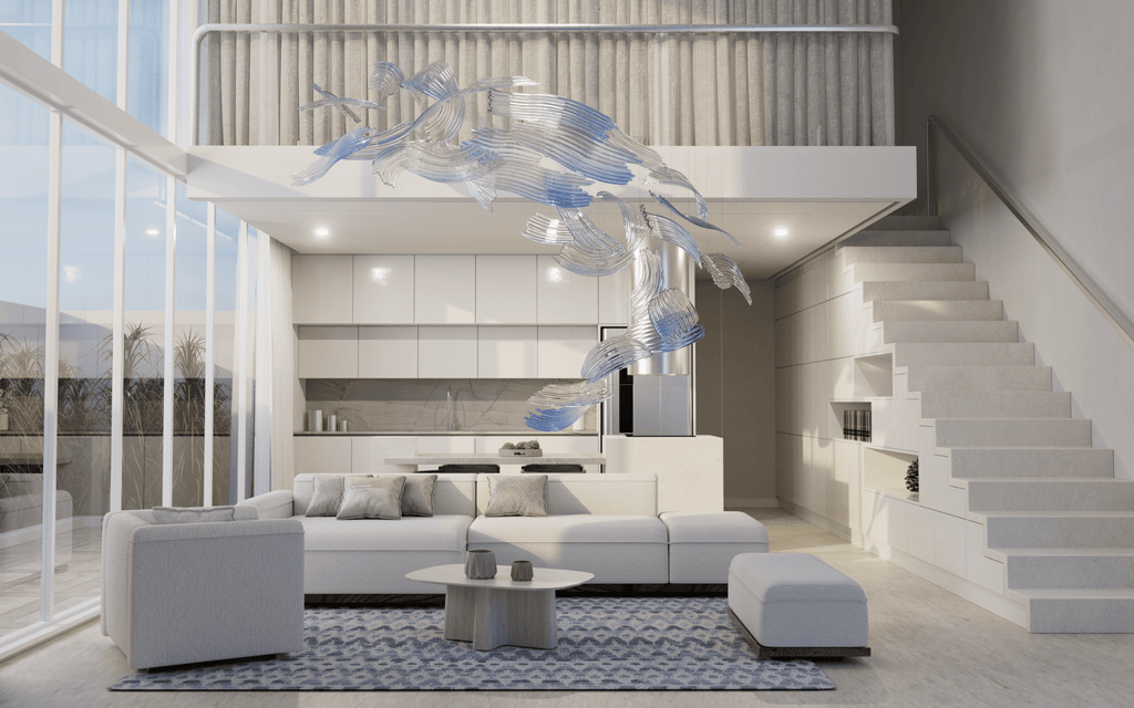 Brush Contemporary Glass Chandelier