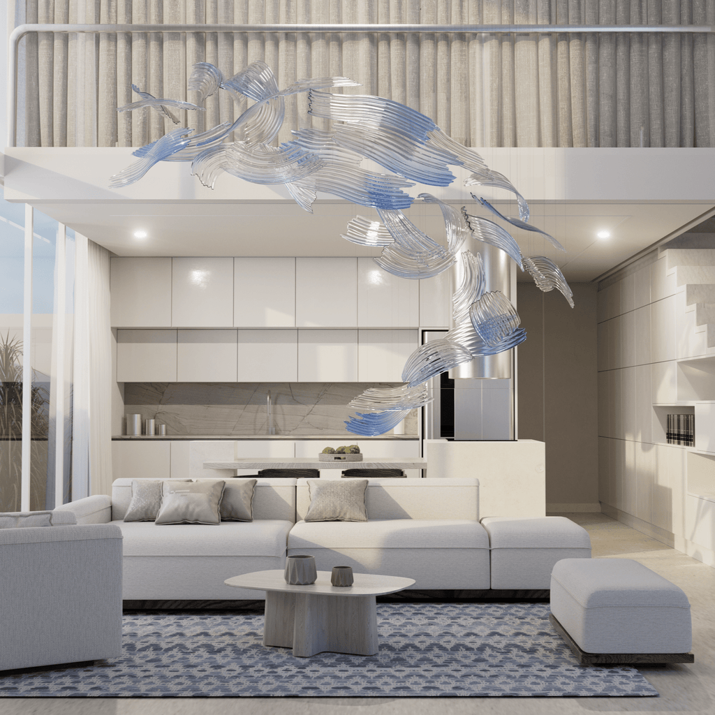 Brush Contemporary Glass Chandelier