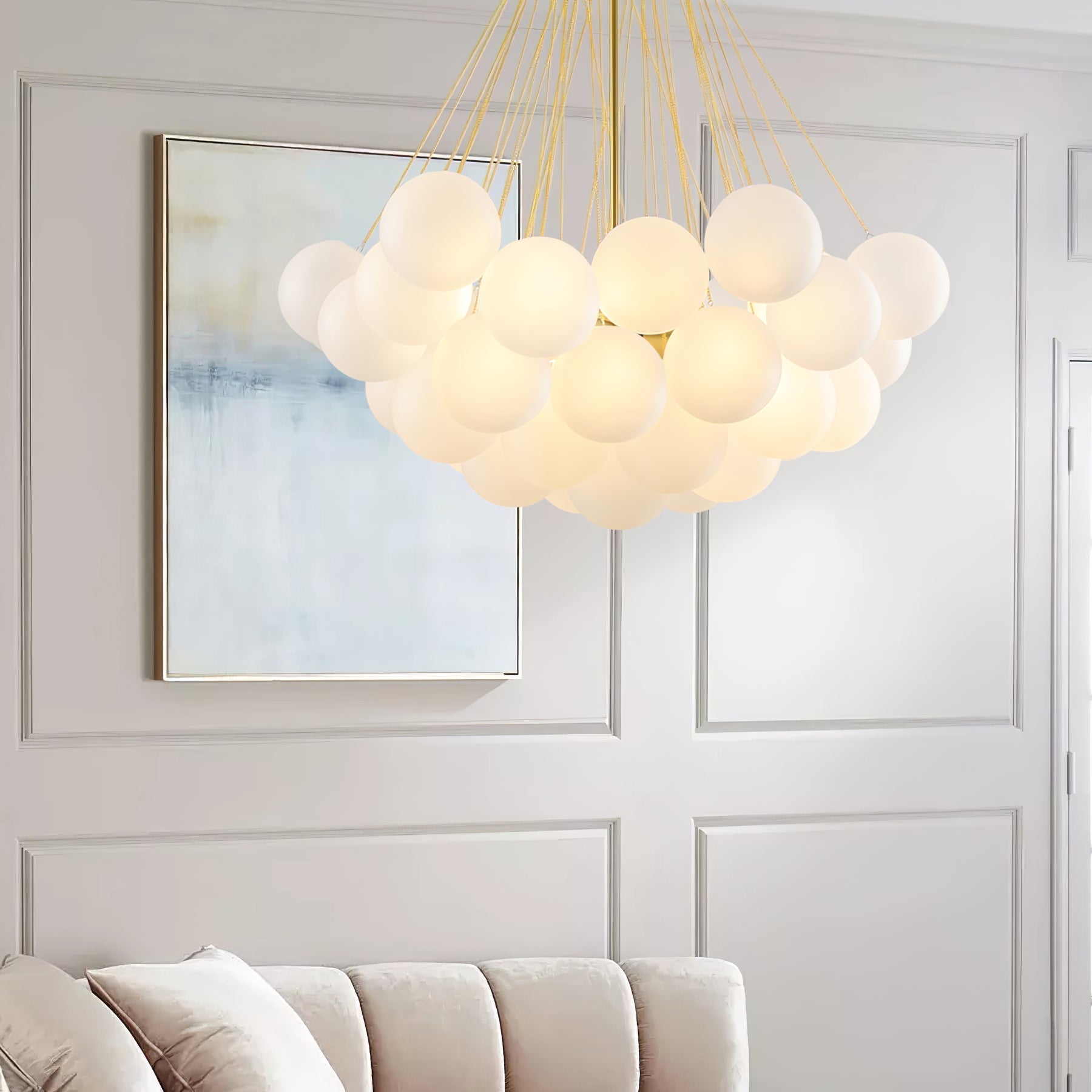 Lustra Chandelier Bubble Frosted Glass