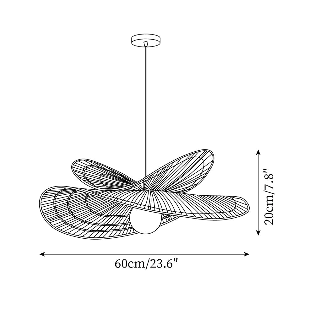 Bukolische Pendant Lamp Rattan Bloom