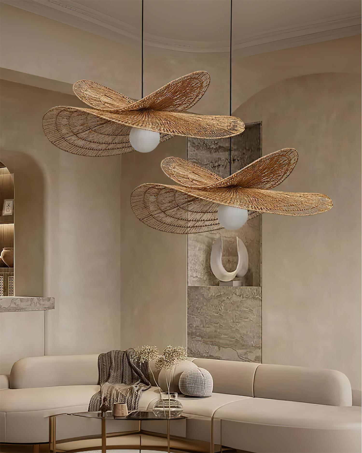 Bukolische Pendant Lamp Rattan Bloom