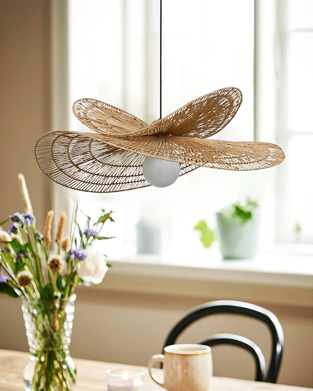 Bukolische Pendant Lamp Rattan Bloom
