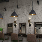 Celest Vintage Industrial Cage Glass Pendant Light
