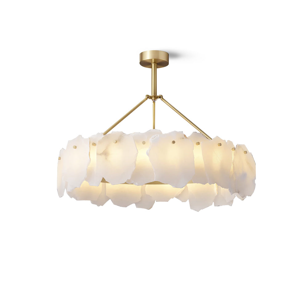 Burton Chandelier Alabaster Layered Halo